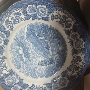 Set Of 2 Vintage Handpainted 10" Porcelin Dinner Plates By Royal Warwick